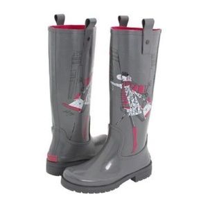 DKNY RAIN City Girl Grey & Pink Fashion Boots